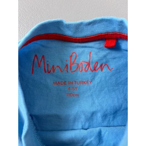 Mini Boden boys youth 4-5 blue short sleeve dinosaur soccer graphic tee shirt - Picture 4 of 5